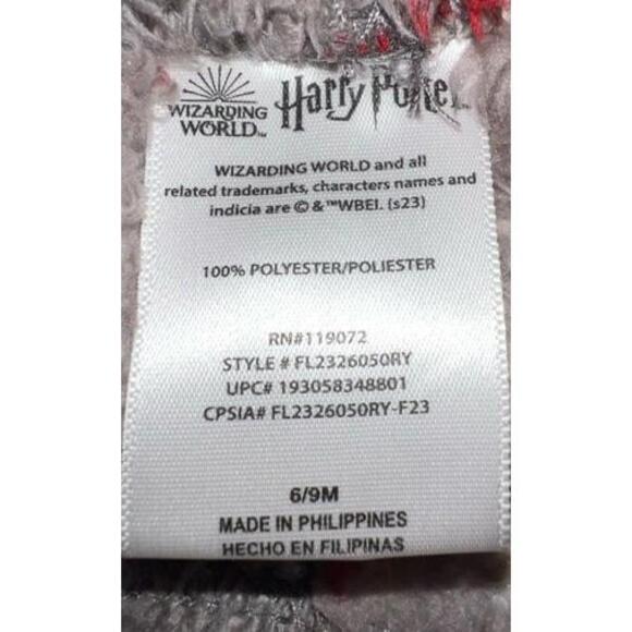 Wizarding World Harry Potter Faux Sherpa Outfit 6-9 Months - Picture 5 of 5